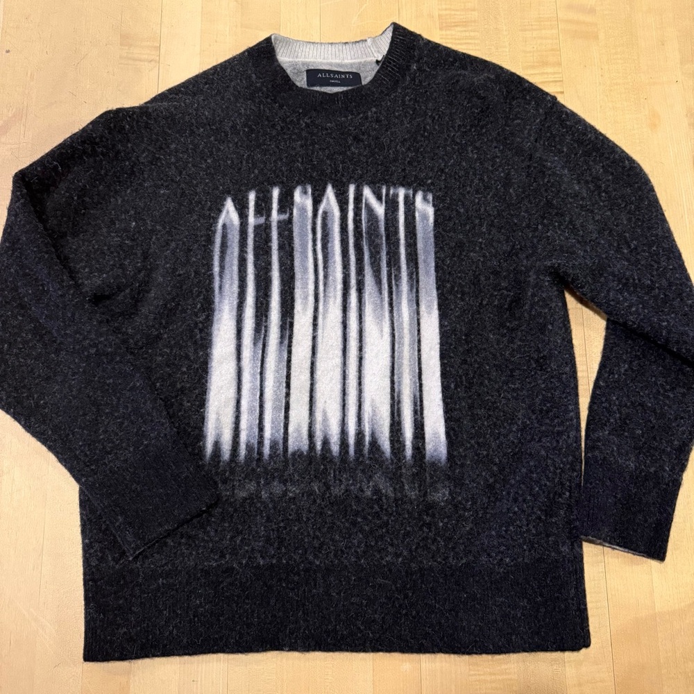 All Saints Fayde Logo Alpaca & Wool Blend Sweater - Picture 2 of 6